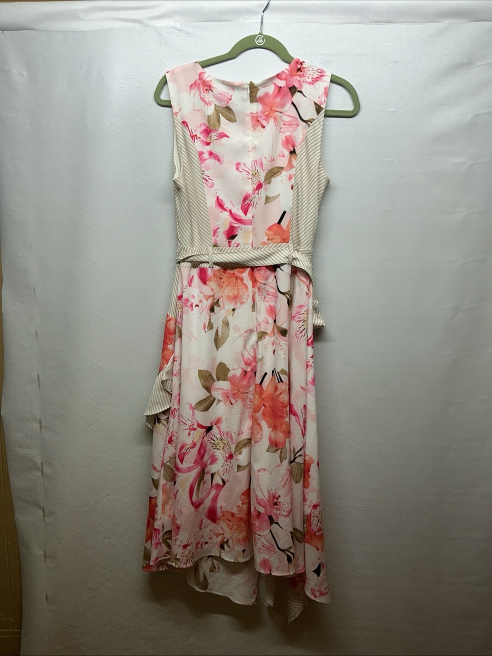 Calvin Klein Pink Floral High-Low Wrap Dress - Picture 5 of 6